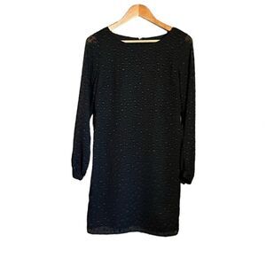Ann Taylor black long sleeve dress with circle details